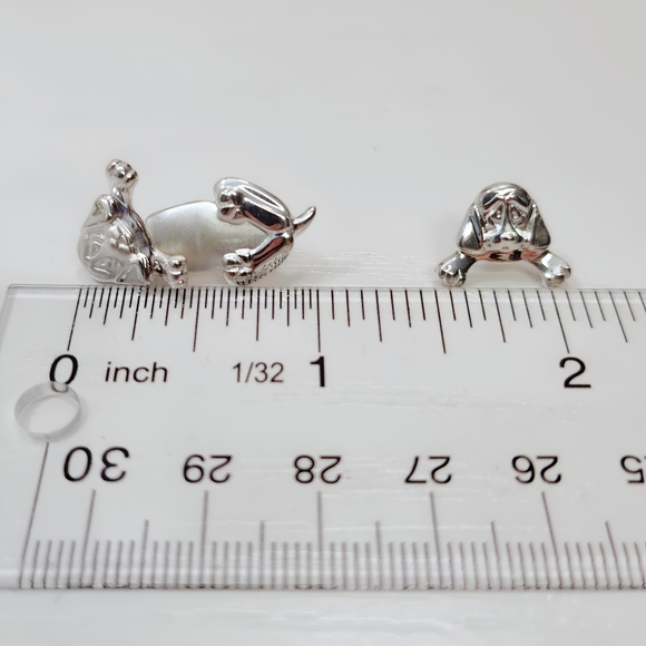Retired Artisan Sterling Silver Articulated Hound Dog Puppy Post back Earrings - Picture 4 of 10